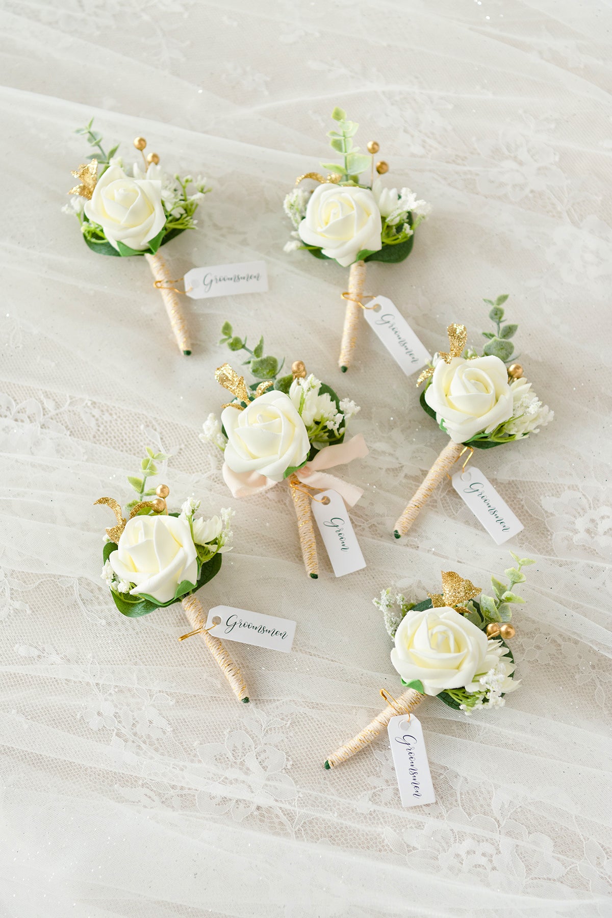 Wedding Boutonnieres for Groom: Ivory – Ling's Moment